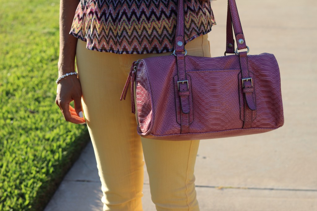 A Chevron Blouse & Yellow Jeans – The Dressy Chick