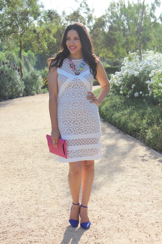 Muse Lace Dress + Bright Accents | The Dressy Chick